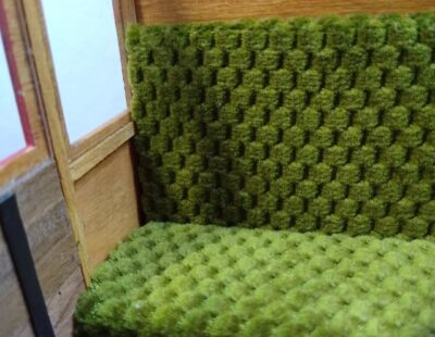 Builders Yard End of the Line Sale Green textured fabric 1