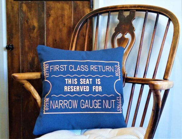 Blue Narrow gauge nut scatter cushion