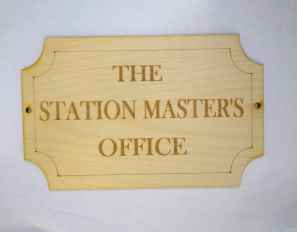 Wooden sign Station masters office